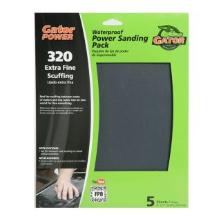 Gator 5 Pack 320 Grit 9 in W x 11 in L Sanding Sheets Sandpaper