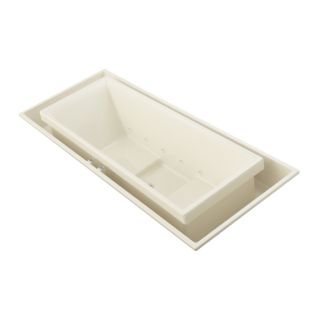 KOHLER Sok 103.75 in L x 41 in W x 26.5 in H Biscuit Acrylic Rectangular Drop In Bathtub with Center Drain