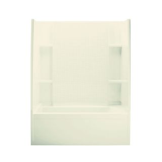 Sterling Accord Biscuit Fiberglass and Plastic Wall and Floor 4 Piece Alcove Shower Kit with Bathtub (Common 60 in x 36 in; Actual 76 in x 60 in x 36 in)