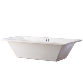 Giagni Tella 67 in L x 29.5 in W x 21.6 in H White Acrylic Rectangular Pedestal Bathtub with Back Center Drain