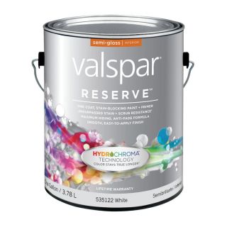 Valspar Reserve 128 fl oz Interior Semi Gloss White Latex Base Paint and Primer in One with Mildew Resistant Finish