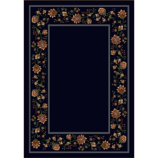 Milliken Chatsworth 5 ft 4 in x 7 ft 8 in Rectangular Blue Floral Area Rug