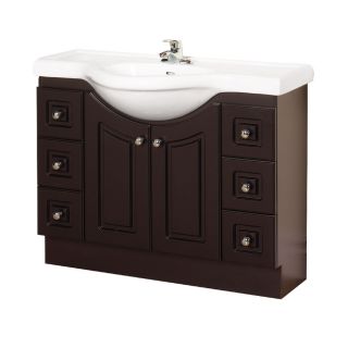 Magick Woods 39 in Dark Chocolate Eurostone Single Sink Bathroom Vanity with Top
