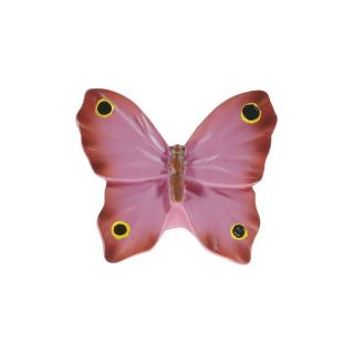 Siro Designs Pink with Black and Yellow Dots and Stripes Butterflies Novelty Cabinet Knob