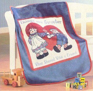 High Pile Fleece Raggedy Ann & Andy Baby Blanket 30 in X 43 in   Throw Blankets