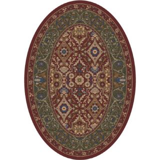 Milliken Sandakan 5 ft 4 in x 7 ft 8 in Oval Red/Pink Transitional Area Rug