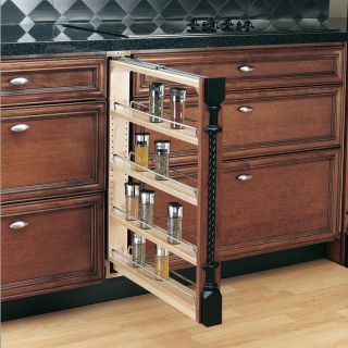 Rev A Shelf 3 in W x 23 in D x 30 in H 4 Tier Wood Pull Out Cabinet Basket