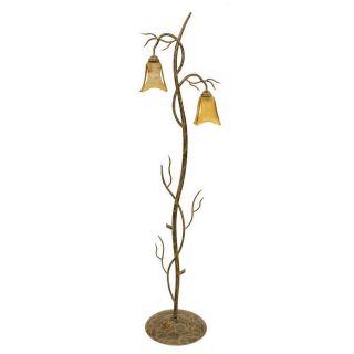 Creative Creations 70 in Rustic Wrought Iron Indoor Floor Lamp with Glass Shade
