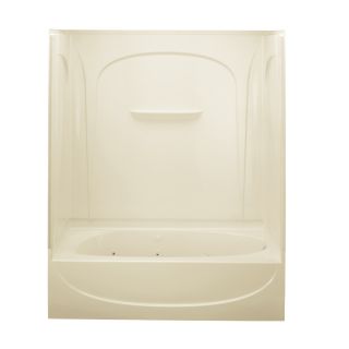 Sterling Acclaim 60 in L x 31.5 in W x 73.5 in H Almond Oval In Rectangle Whirlpool Tub