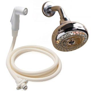 Rinse Ace 3510 2 in 1 Convertible Showerhead with Four Settings, Chrome   Fixed Showerheads  