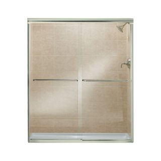 Sterling Finesse 4 ft 6.62 in to 4 ft 11.62 in W x 5 ft 10.06 in H Polished Nickel Sliding Shower Door