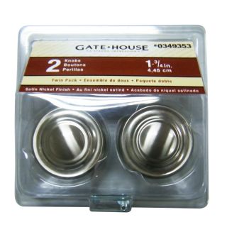Gatehouse 2 Pack 1 3/4 in Satin Nickel Round Cabinet Knobs