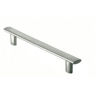Siro Designs 5 in Center to Center Fine Brushed Nickel Dots and Stripes Bar Cabinet Pull