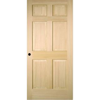 ReliaBilt 6 Panel Solid Core Fir Right Hand Interior Single Prehung Door (Common 80 in x 28 in; Actual 80 in x 28 in)