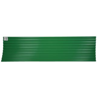 Tuftex 96 in x 26 in .3 Gauge Opaque Green Corrugated Pvc Roof Panel