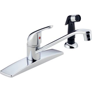 Peerless Chrome Low Arc Kitchen Faucet with Side Spray