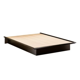 South Shore Furniture Step One Solid Black Queen Platform Bed