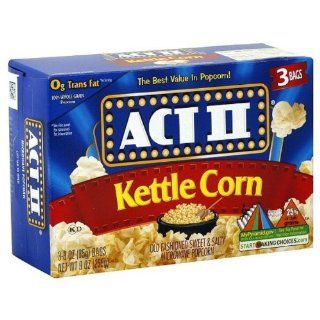 Act II Microwave Popcorn Kettle Corn Flavor, 3 Count (Pack of 12)  Grocery & Gourmet Food