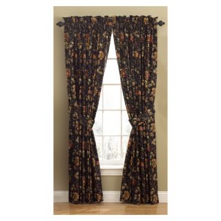 Waverly Felicite 84 in L Floral Noir Back Tab Curtain Panel