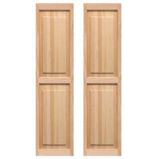 Pinecroft 2 Pack Unfinished Raised Panel Wood Exterior Shutters (Common 39 in x 15 in; Actual 39 in x 15 in)