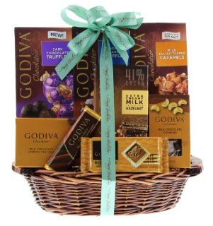 Wine Happy Birthday Gift Basket Containing Godiva Chocolate  Gourmet Chocolate Gifts  Grocery & Gourmet Food