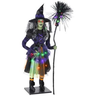 Gemmy 68.897 in Lighted Musical Animatronic Sarah The Sassy Witch Indoor Halloween Decoration