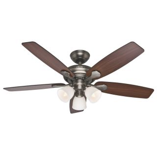 Hunter Conway 52 in Antique Pewter Downrod or Flush Mount Ceiling Fan with Light Kit