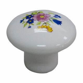 Style Selections 1 1/2 in White Round Cabinet Knob