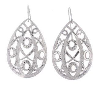 Lace XOXO Design Stainless Steel Teardrop Dangle Earring Jewelry