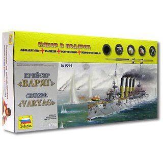 Assembly Model Boat Cruiser Varyag [Assembly model. The set contains model, glue, paint, a brush, and instructions for assembly. Working with the assembly model develops a child's intellectual and instrumental capabilities, diligence, imagination, an