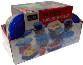 34 Pc. Food Storage Set, Clear Contains W/Air Tight Lids, From Freezer, To Microwave To Table