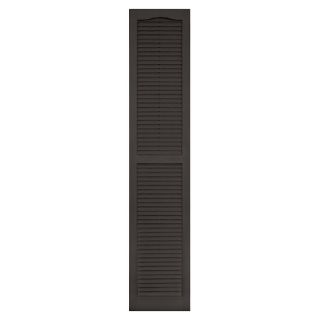 Vantage 2 Pack Charcoal Gray Louvered Vinyl Exterior Shutters (Common 71 in x 14 in; Actual 70.625 in x 13.875 in)