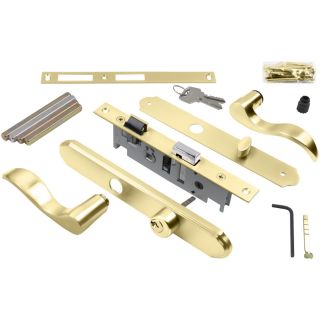 WRIGHT PRODUCTS 4 in Keyed Polished Brass Screen Door and Storm Door Mortise Latch