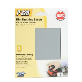 Shopsmith 5 Pack 320 Grit 4.5 in W x 5.5 in L Sanding Sheets Sandpaper