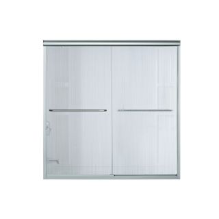 Sterling Finesse 54.62 in to 59.62 in W x 58.06 in H Silver Sliding Shower Door