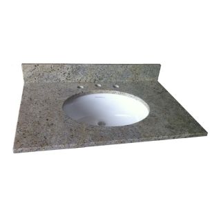 allen + roth 49 in W x 22 in D Kashmir White Granite Undermount Single Sink Bathroom Vanity Top