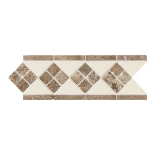 American Olean Designer Elegance Almond Ceramic Listello Tile (Common 4 in x 12 in; Actual 4 in x 12 in)