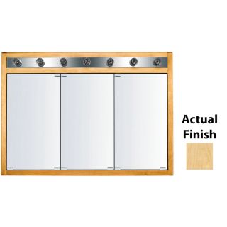 KraftMaid Formal 47 3/4 in x 33 3/4 in Natural Lighted Maple Surface Mount and Recessed Medicine Cabinet