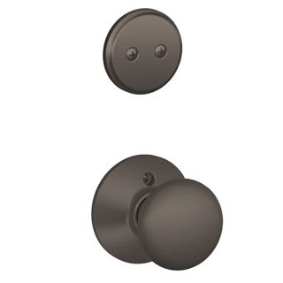 Schlage 1 3/8 in to 1 3/4 in Oil Rubbed Bronze Plymouth Non Keyed Knob Door Handleset Interior Pack