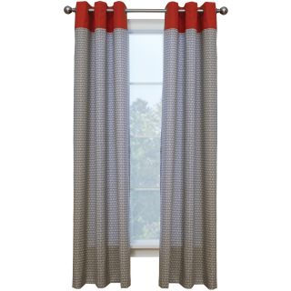 Style Selections Dorsey 84 in L Geometric Stone/Coral Grommet Window Curtain Panel