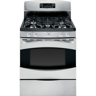 GE Profile 30 in 5 Burner Freestanding 5.4 cu ft Convection Gas Range (Stainless Steel)