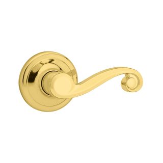 Kwikset Lido Polished Brass Residential Right Handed Dummy Door Lever