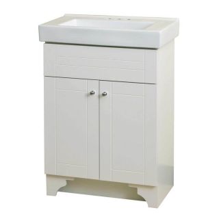 Style Selections 24.18 in x 14.18 in White Integral Single Sink Bathroom Vanity with Vitreous China Top