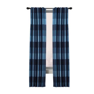 allen + roth Emilia 63 in L Plaid Blue Back Tab Curtain Panel
