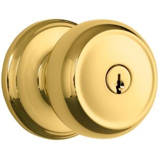 Brinks Home Security Classics Polished Brass Round Residential Keyed Entry Door Knob