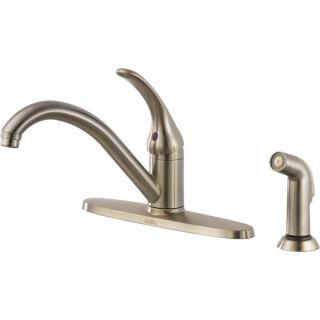 Delta Classic Stainless Low Arc Kitchen Faucet with Side Spray