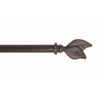 allen + roth 72 in to 144 in Oiled Bronze Metal Single Curtain Rod
