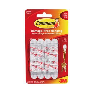 Command 6 Pack Plastic Adhesive Hooks