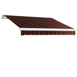 Awntech 16 ft Wide x 10 ft Projection Burgundy Pin Striped Slope Patio Retractable Remote Control Awning