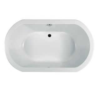 Jacuzzi Duetta 66 in L x 36 in W x 26 in H White Acrylic Oval Drop In Bathtub with Center Drain